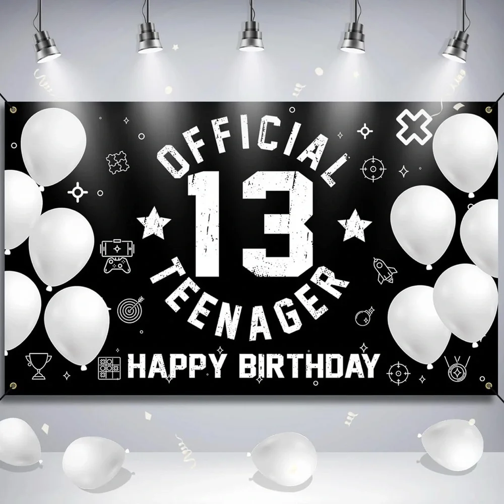 13th Birthday‎ Backdrop Banner Photo Prop Birthday Decor